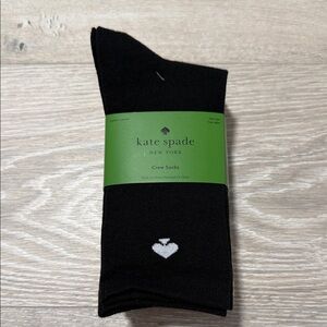 Kate spade 6 pairs Crew socks black beige gray NWT